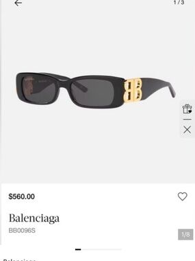 Balenciaga BB Dynasty Rectangular Sunglasses